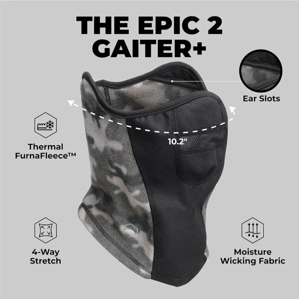 Men's Camouflage Winter Warm Fleece Face Mask Stretch Neck Breathable Scarves